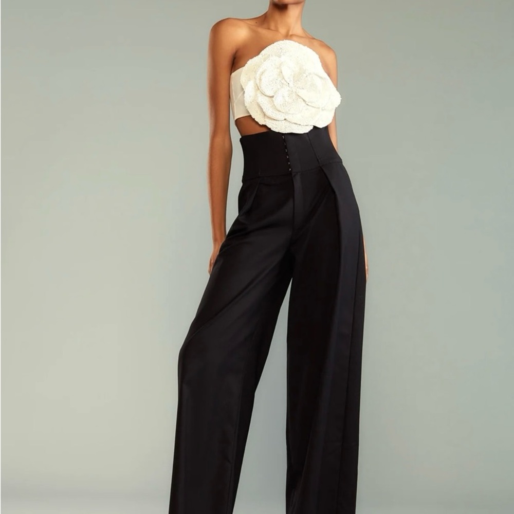 Elegant high waist corset Black Women's pants 6